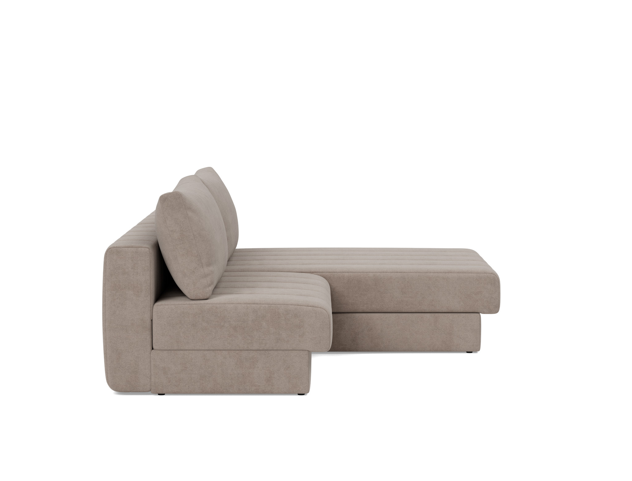 Schlafsofa Akello mit Chaiselongue Kord Cordufine 318-Beige