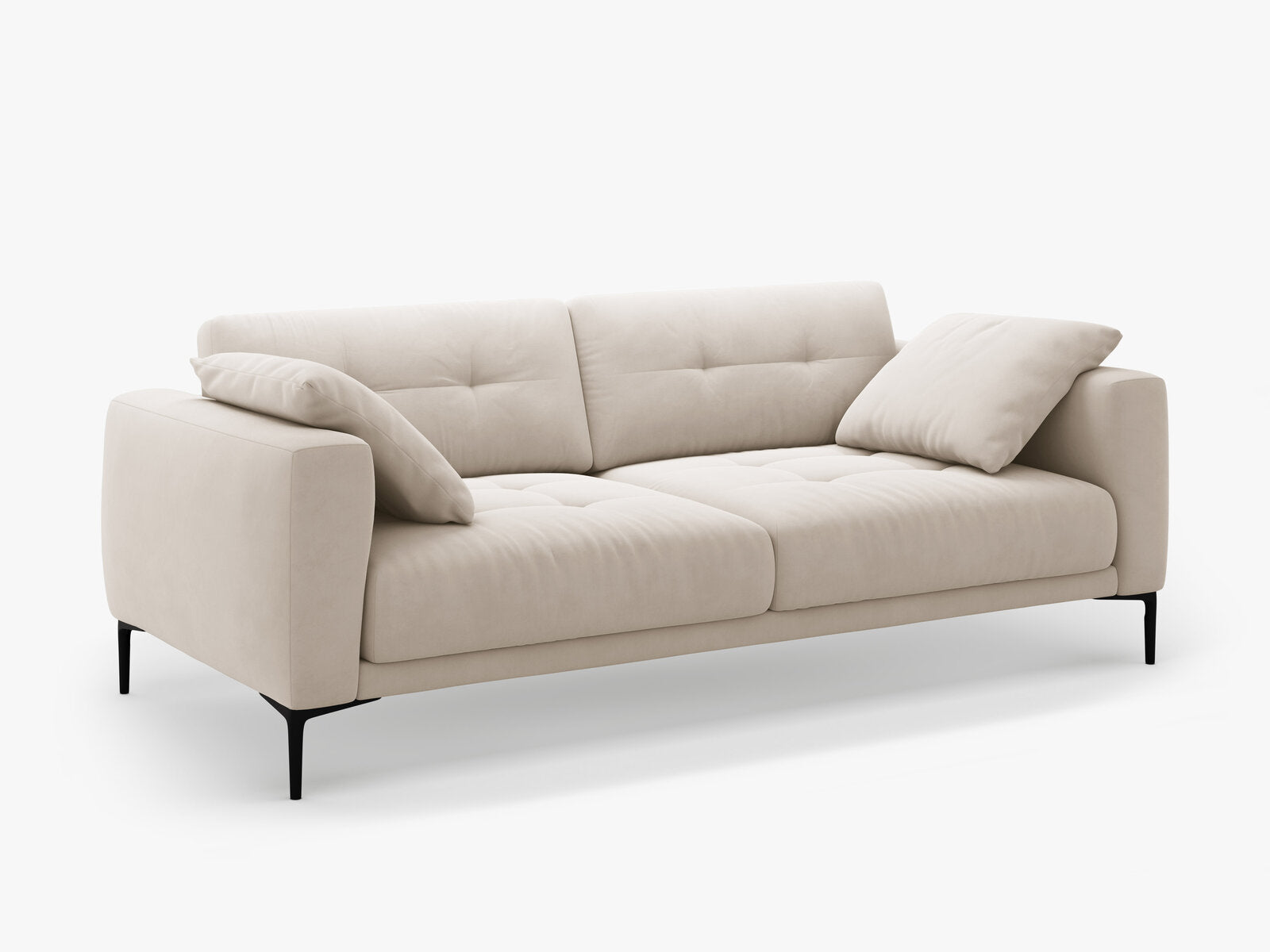 Micadoni Sofa Bemy 4-Sitzer Samt Beige
