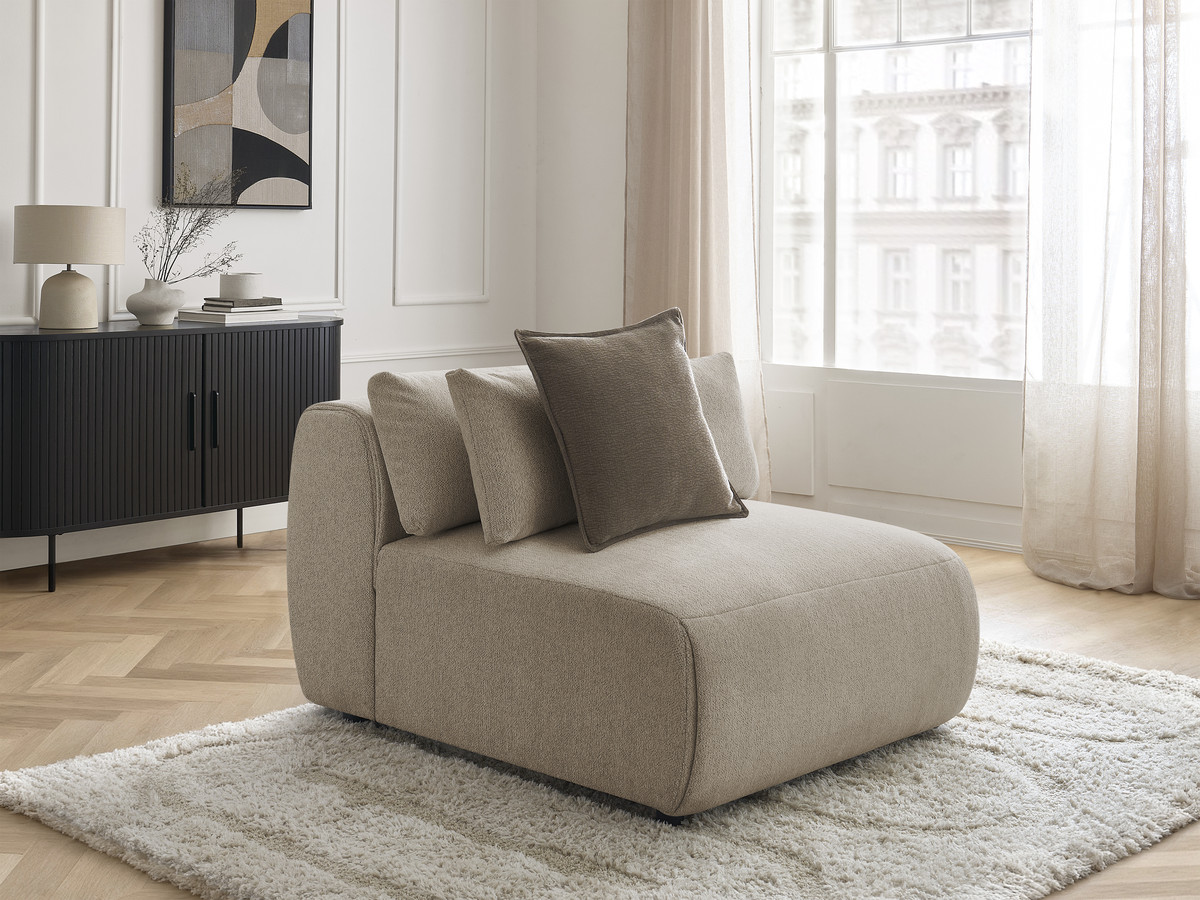 Bobochic Jana Sofamodul 1-Sitzer Melange-Stoff Taupe