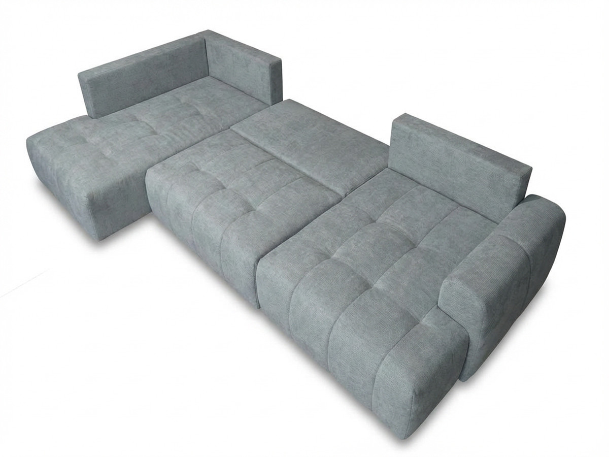 Bobochic Roxelane Wohnlandschaft Melange-Stoff Hellgrau Ecke rechts