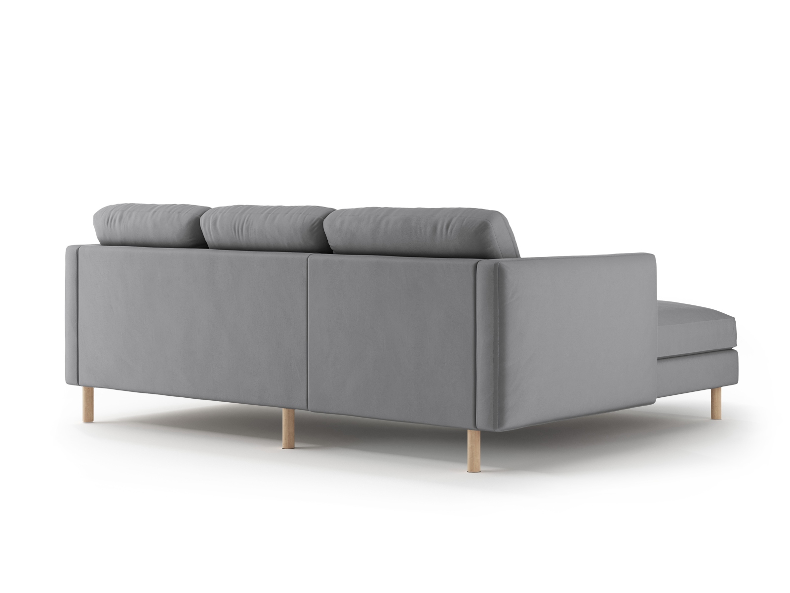 Micadoni Ecksofa Eden 3-Sitzer Links Samt Grau