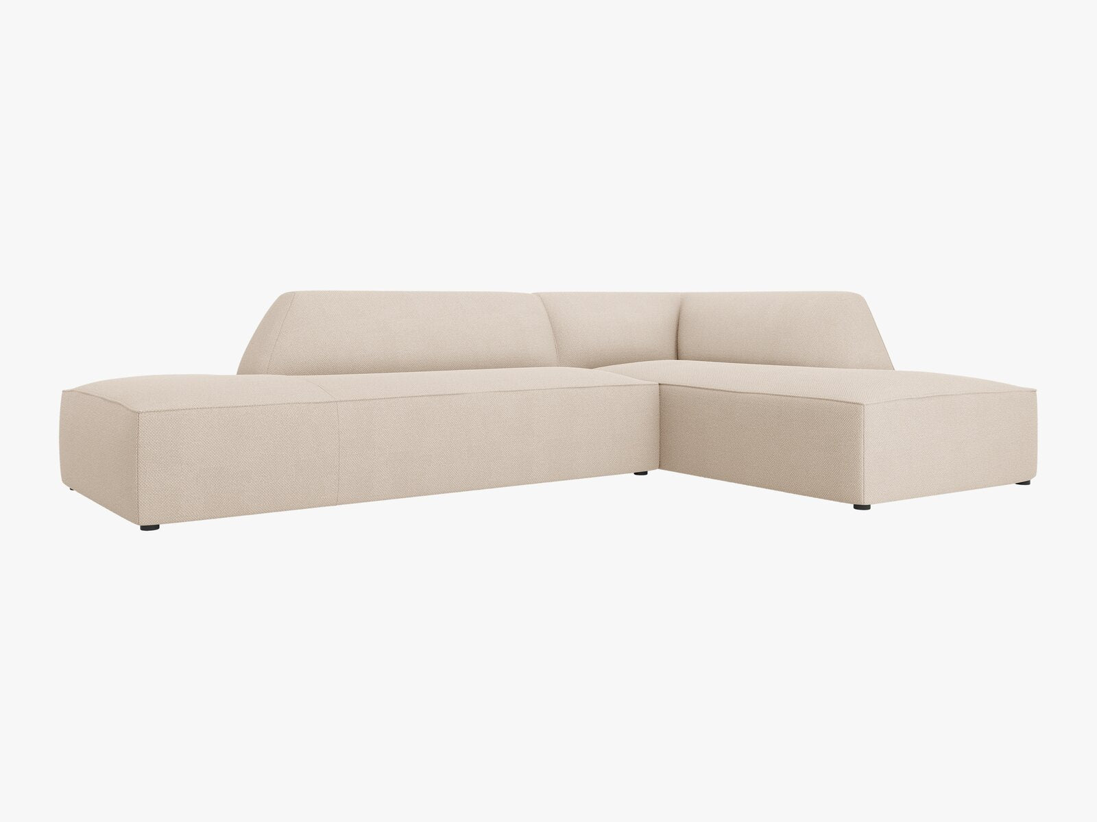 Micadoni Ecksofa Ruby 4-Sitzer Rechts Strukturierter Stoff Ottawa Beige