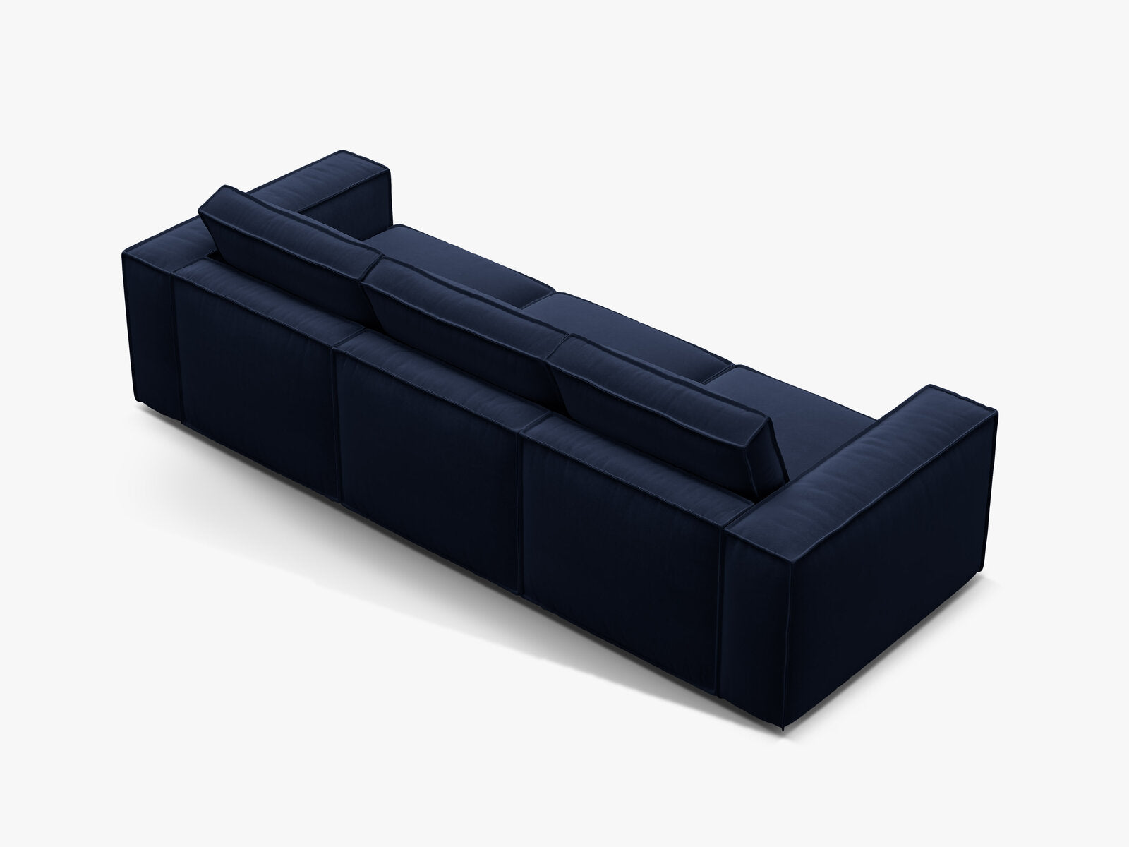 Micadoni modulares Sofa Pola 4-Sitzer Samt Salvador Königsblau