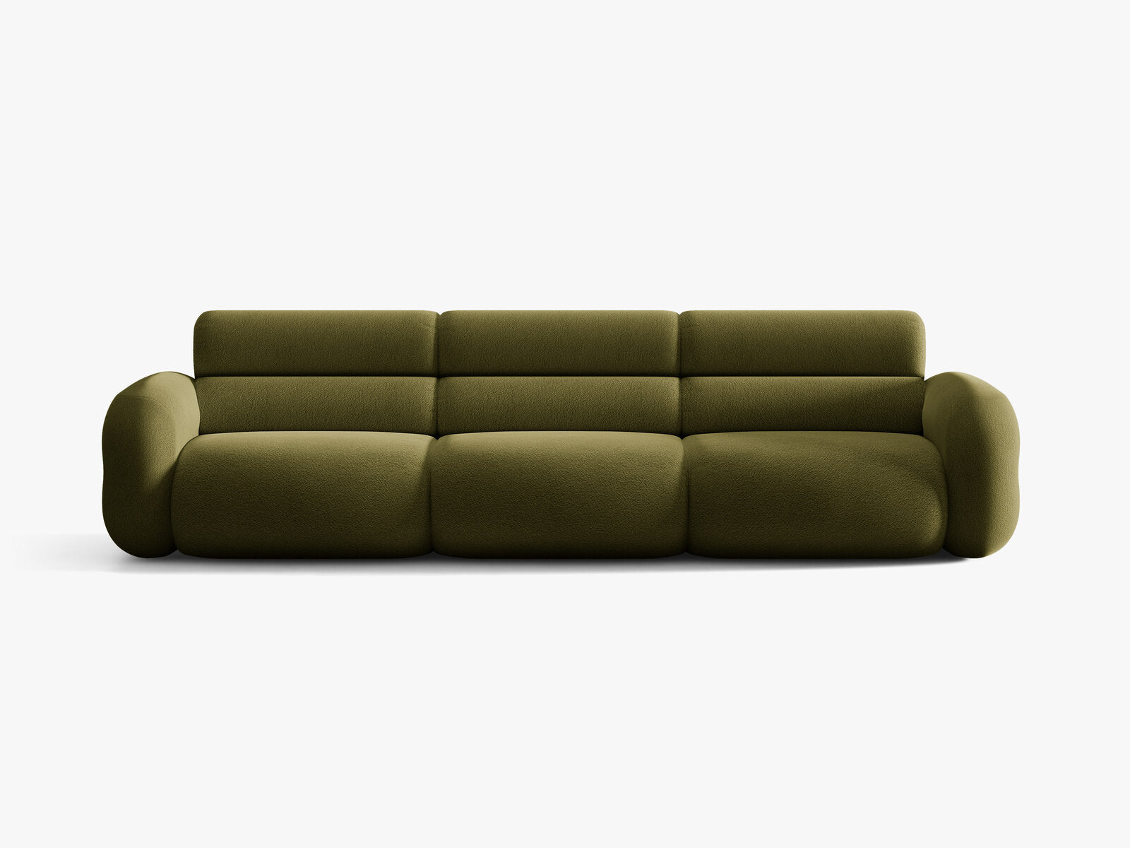 Micadoni Neo Modulares Sofa 4-Sitzer Boucle Baloo Dunkles Olivgrün