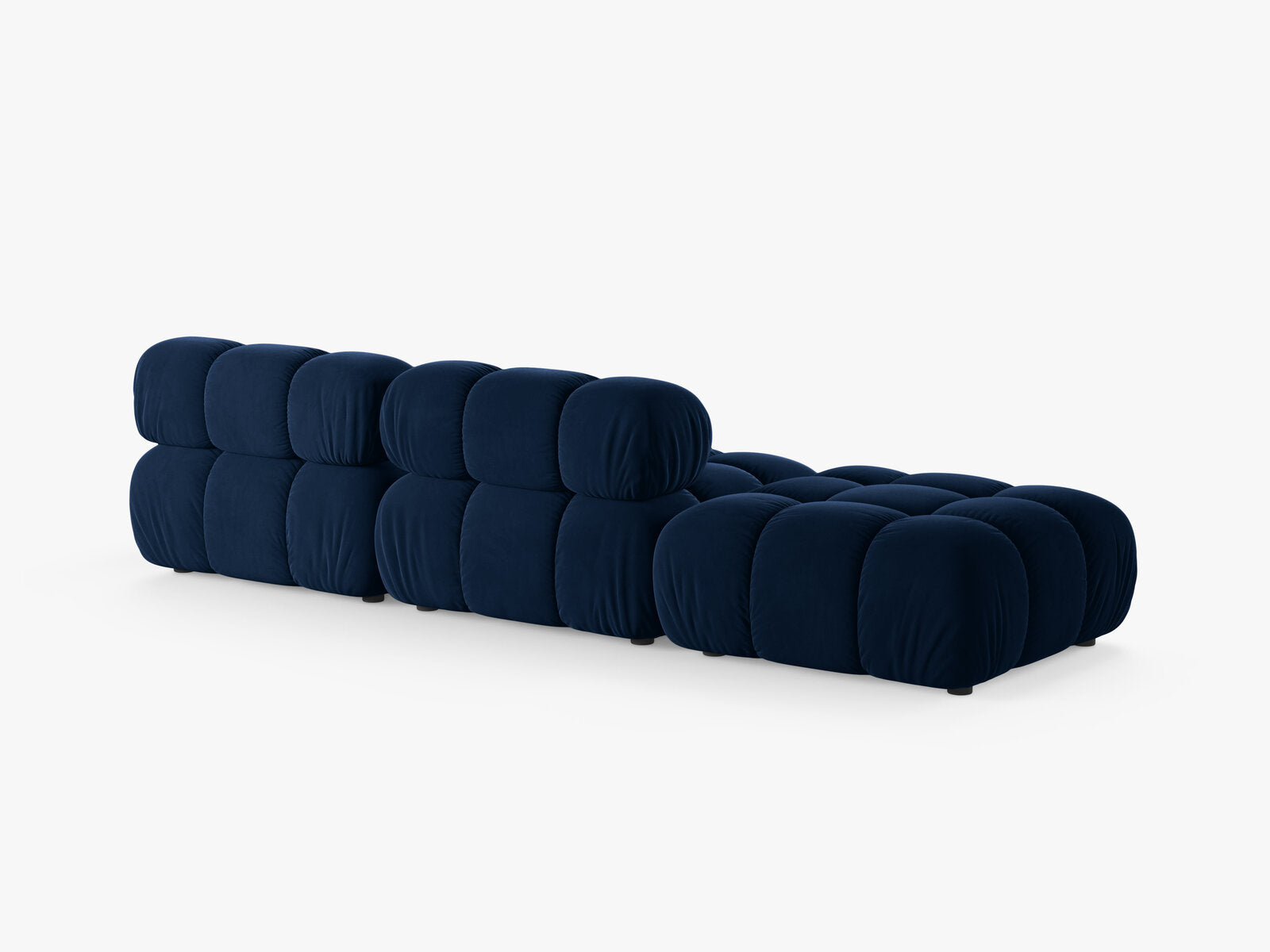Micadoni Modulares Sofa Bellis 4-Sitzer Links Samt Bluvel Königsblau