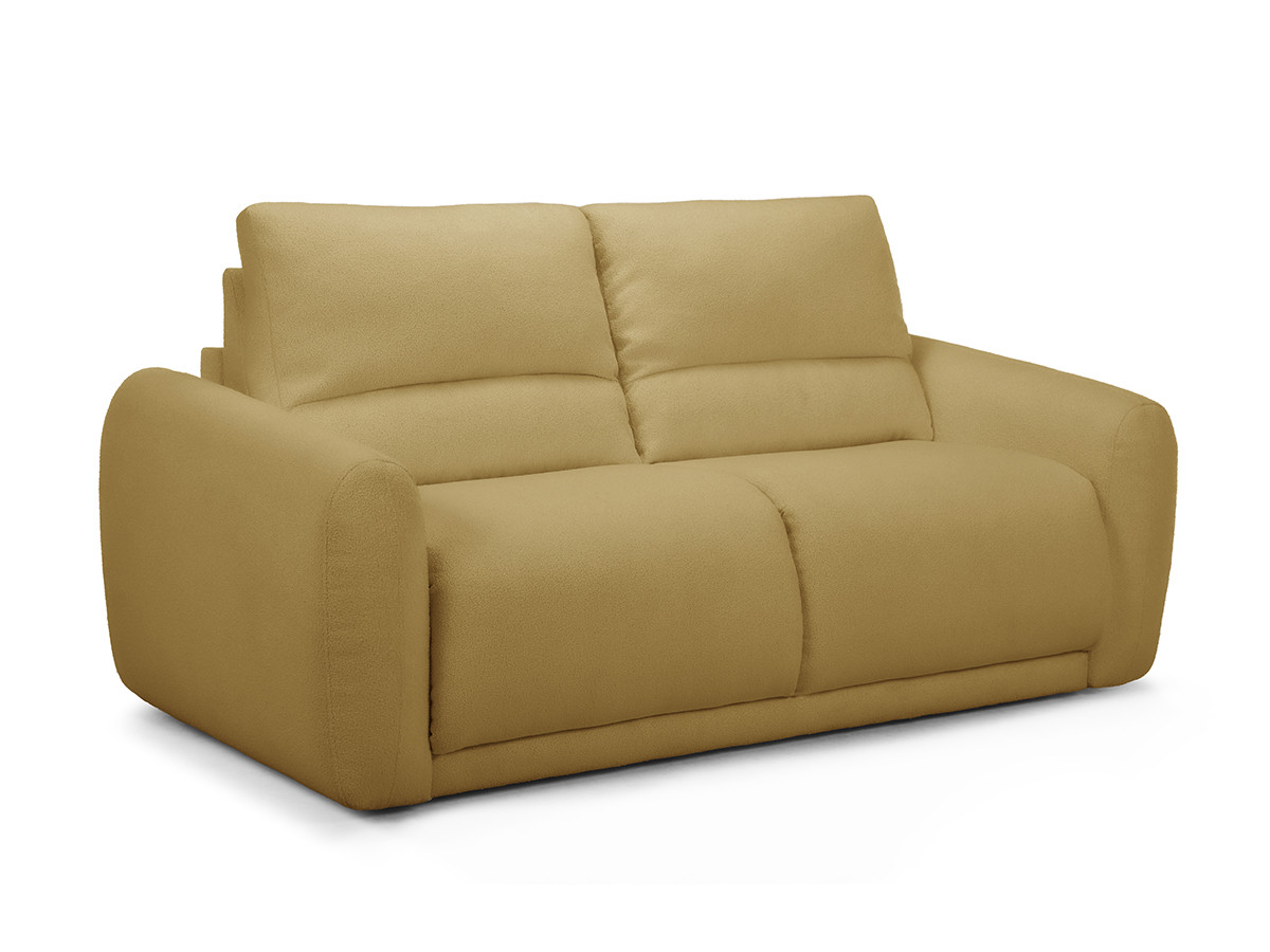 Bobochic Minorque Schlafsofa 2,5-Sitzer Chenille Gelb, Liegefläche 140 × 200 cm