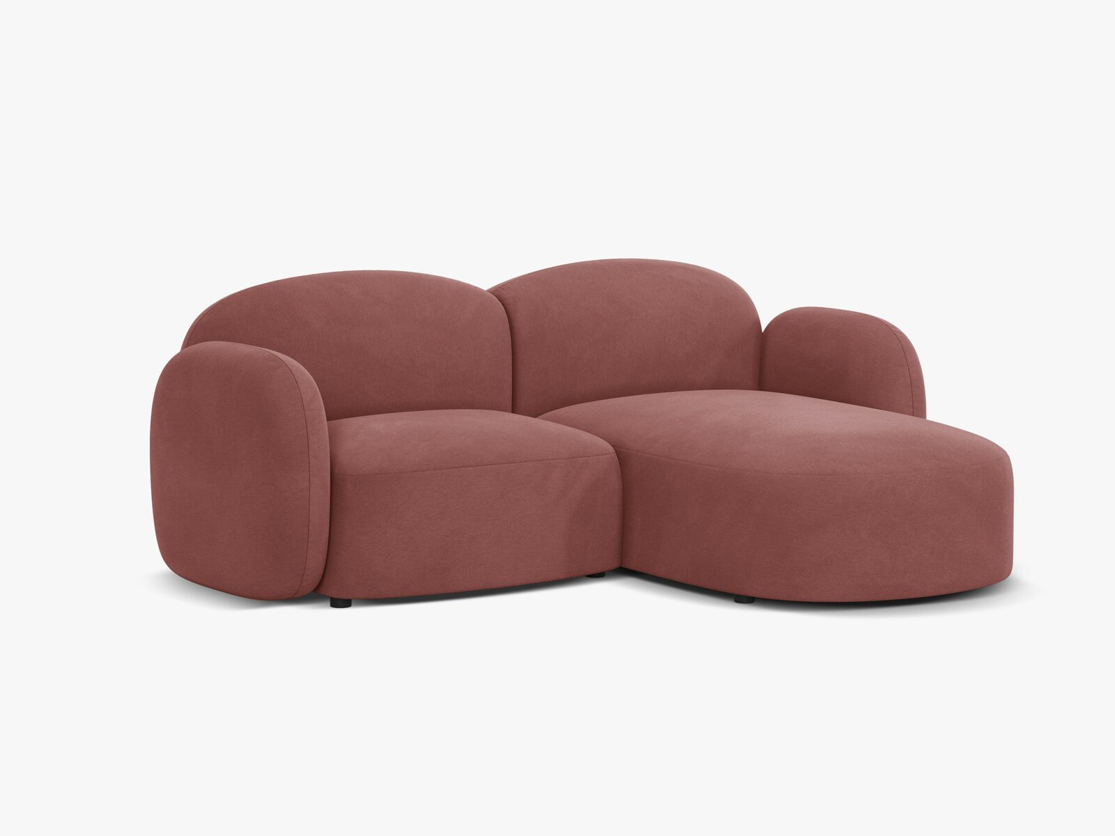 Micadoni Ecksofa Blair 3-Sitzer Rechts Samt Casino Lachs