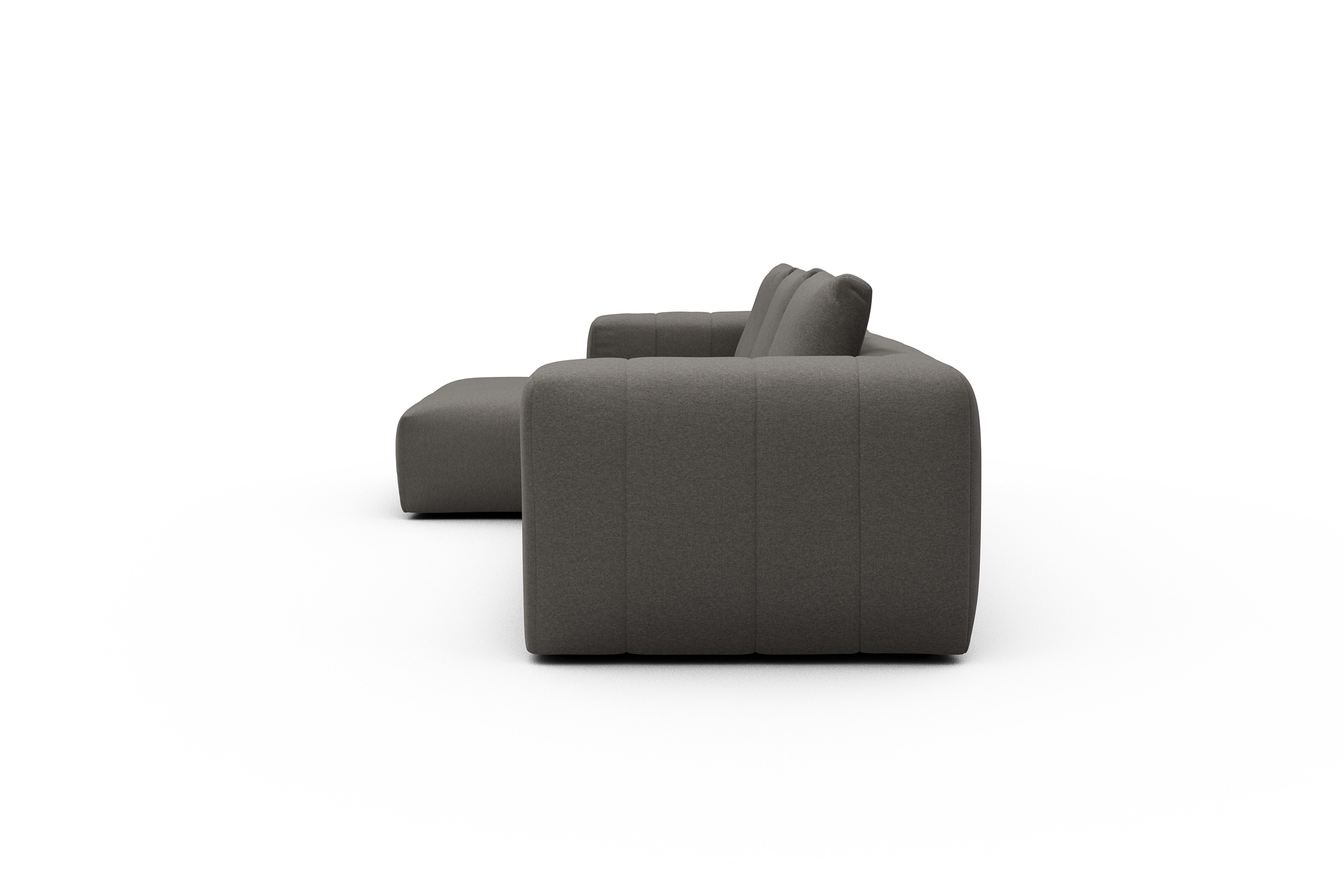Ecksofa Hugo 2,5-Sitzer Armlehne rechts mit Chaiselongue Satya-Taupe