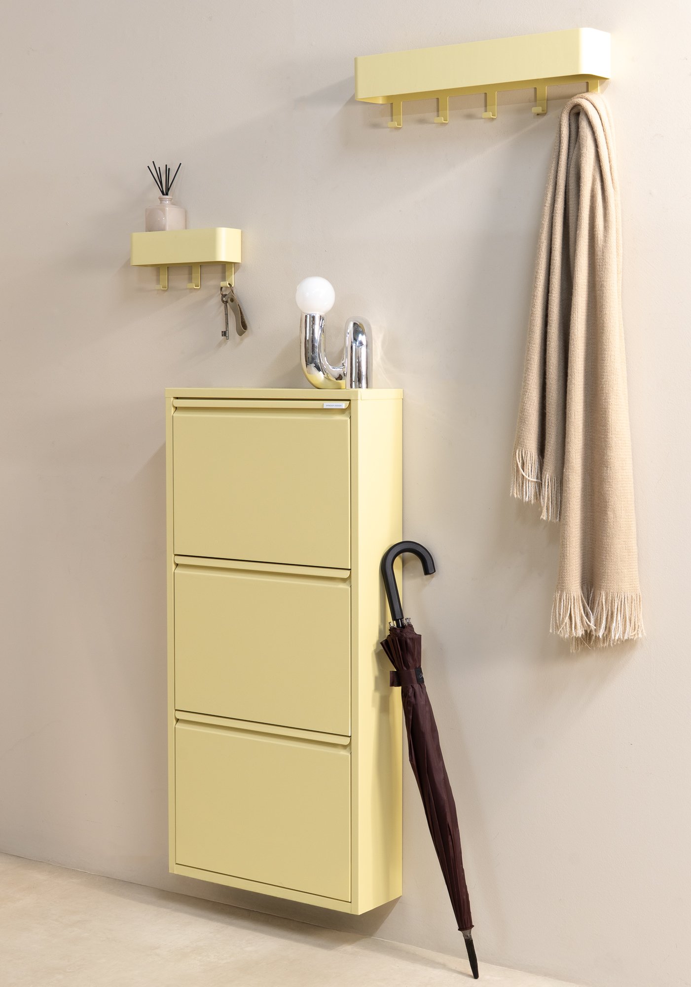 Spinder Design Schuhschrank Billy 3 Butter Yellow