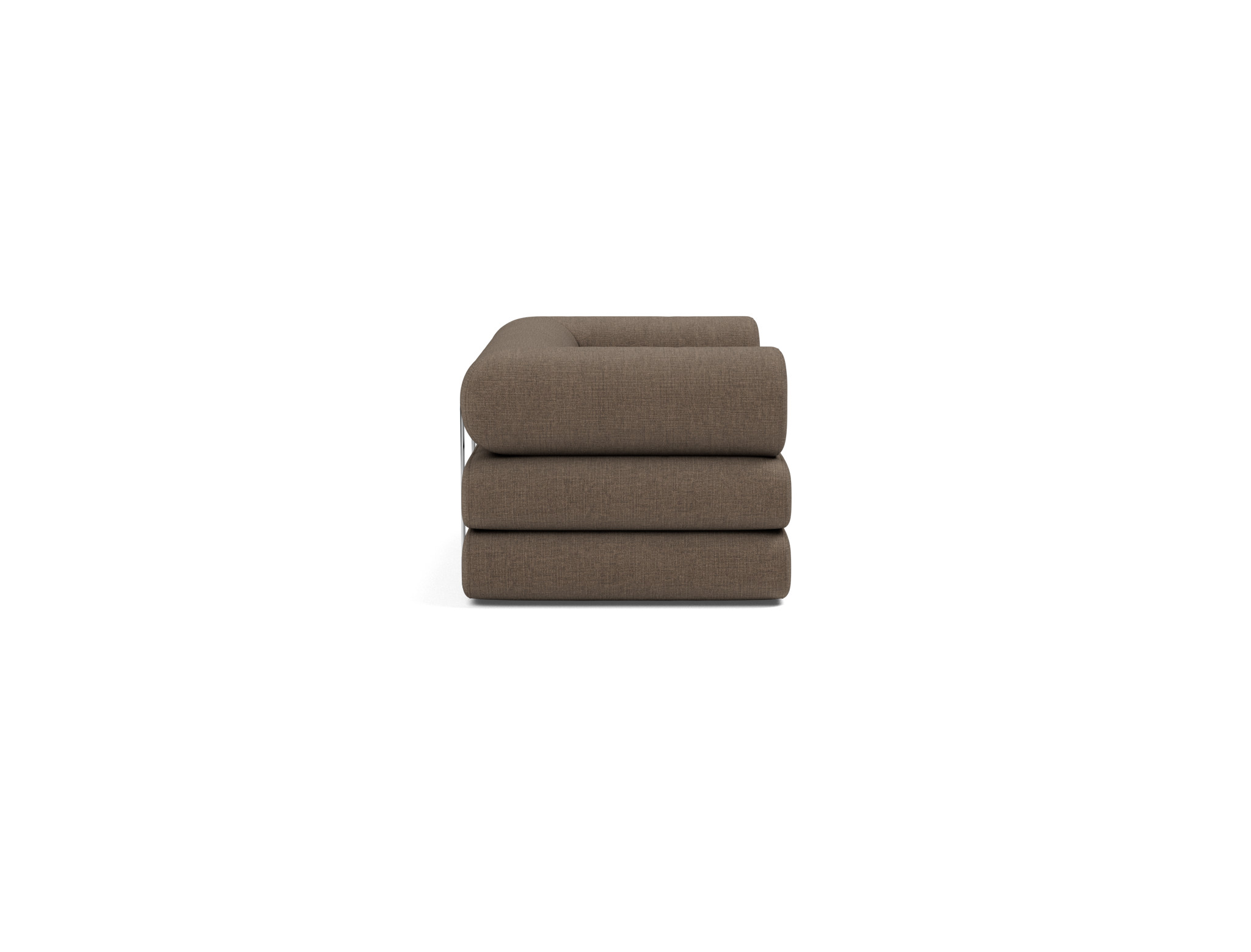 Tagesbett Circlus mit L-förmigen Armlehnen Chenille Esina 411-Cedar-Brown