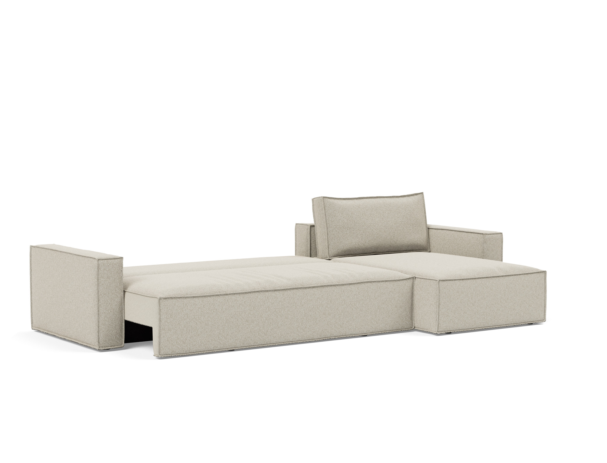 Schlafsofa Newilla mit Chaiselongue Boucle Skandi 539-Beige