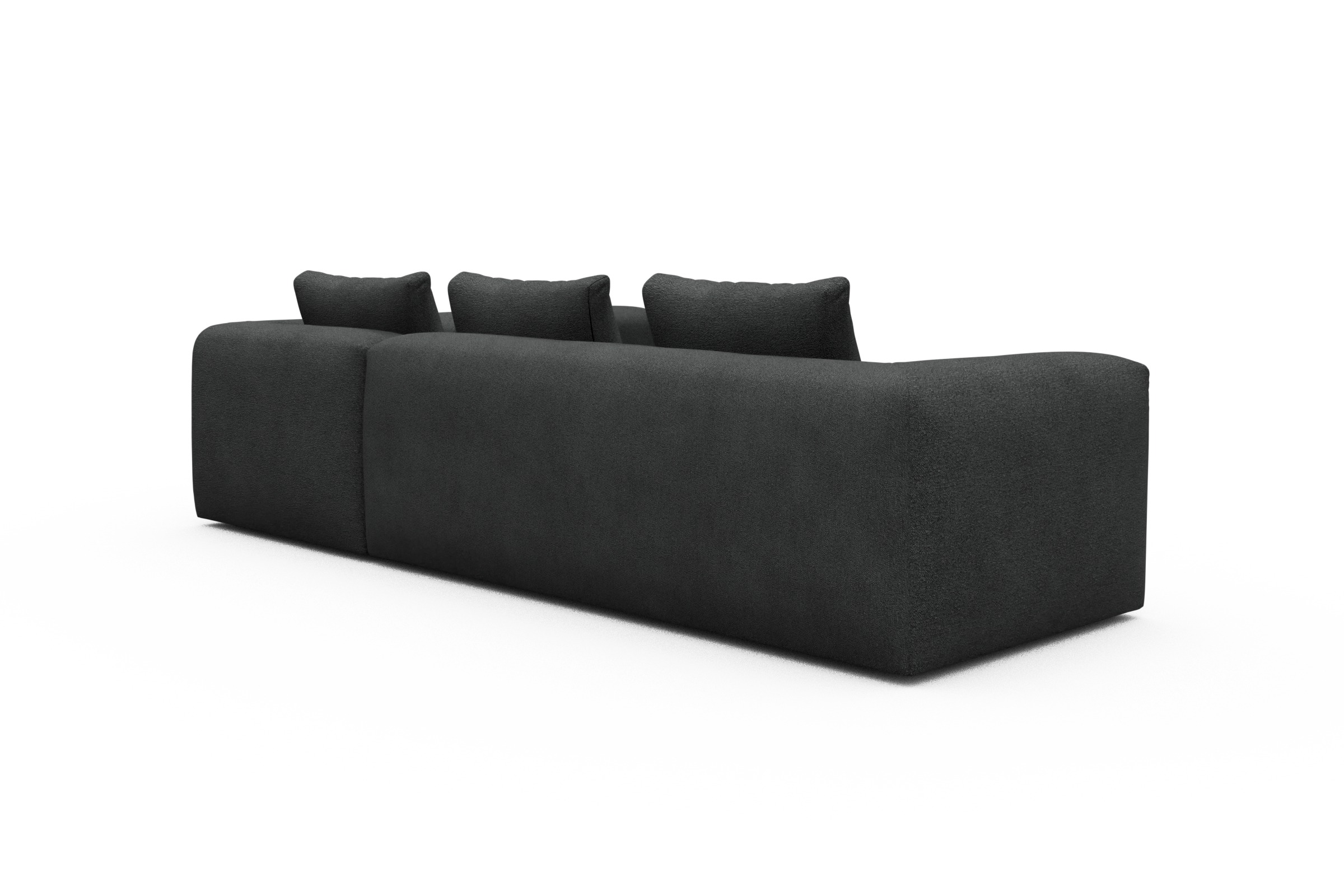 Ecksofa Fred 2x 2,5-Sitzer rechts offen Boucle-Charcoal