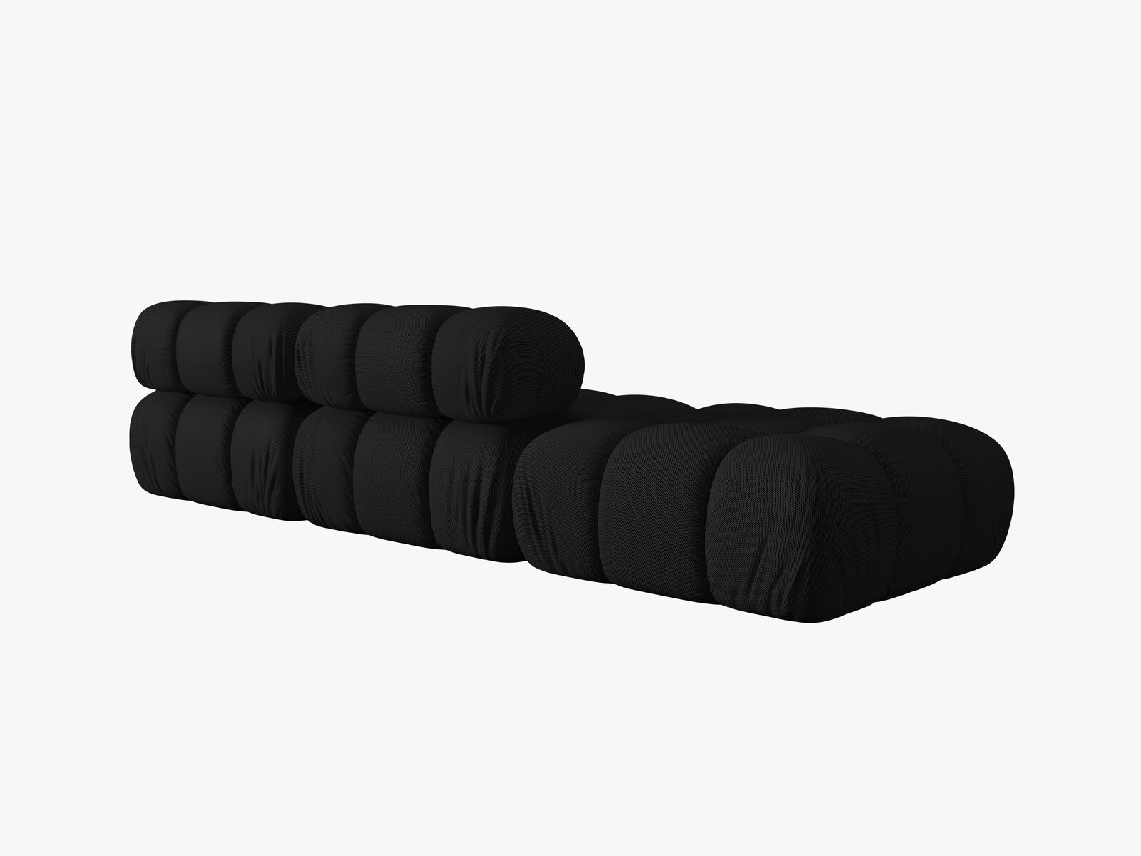 Micadoni Modulares Sofa Bellis 4-Sitzer Links 3D-Stoff Sonic Schwarz