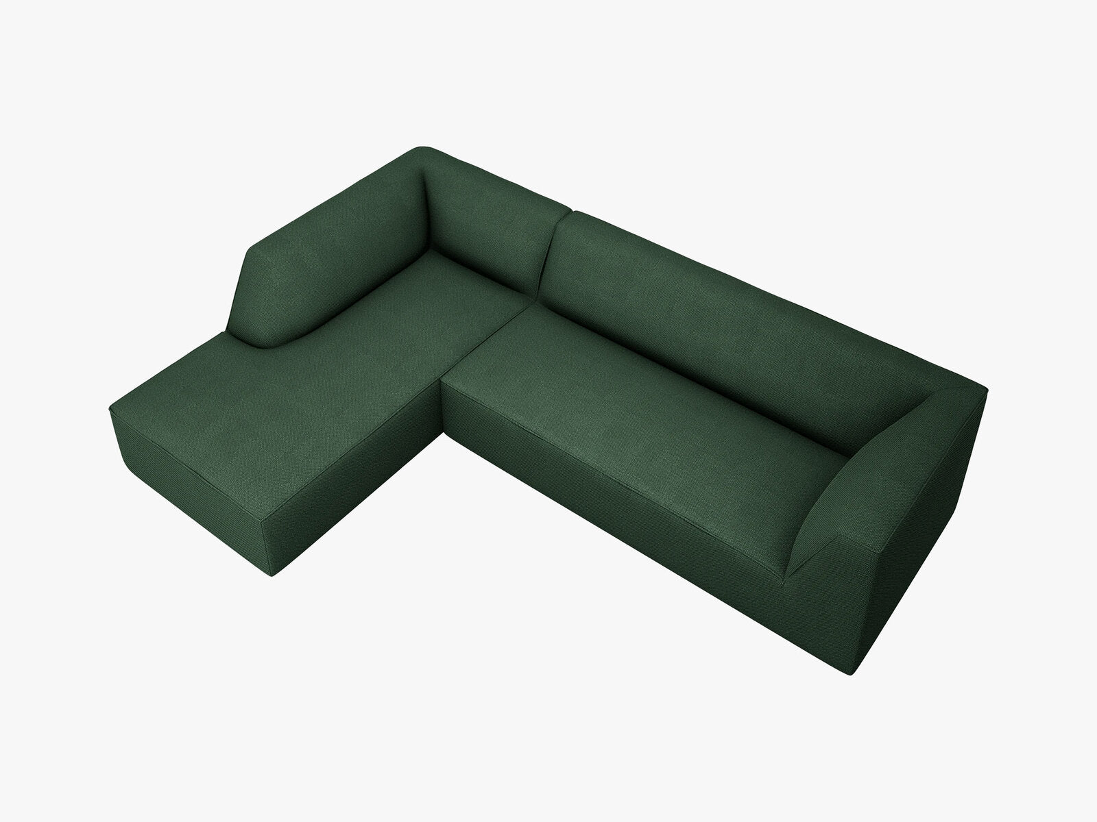 Micadoni 4-Sitzer Modular Sofa Ruby Links Strukturierter Stoff Ottawa Grün
