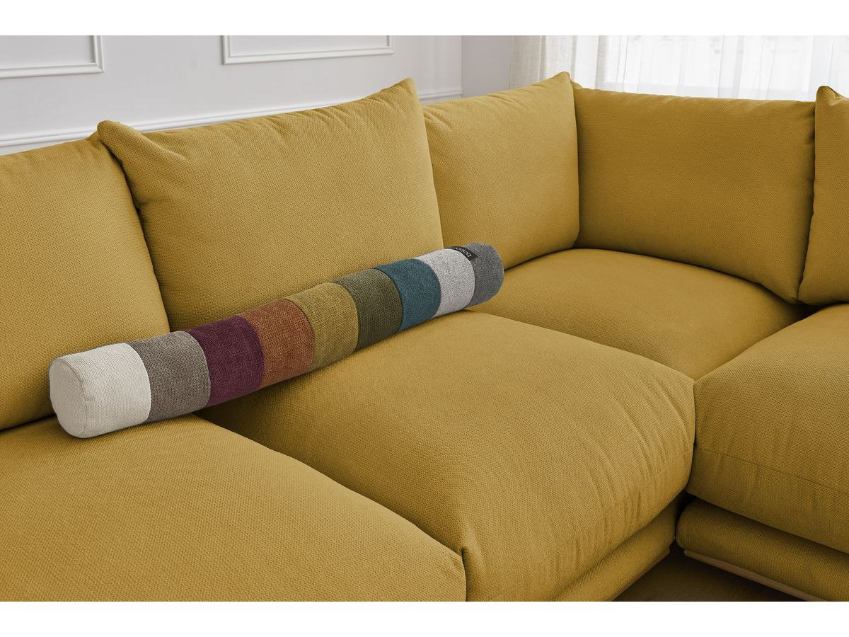 Bobochic Ernest Ecksofa mit Pouf Stoff Gelb