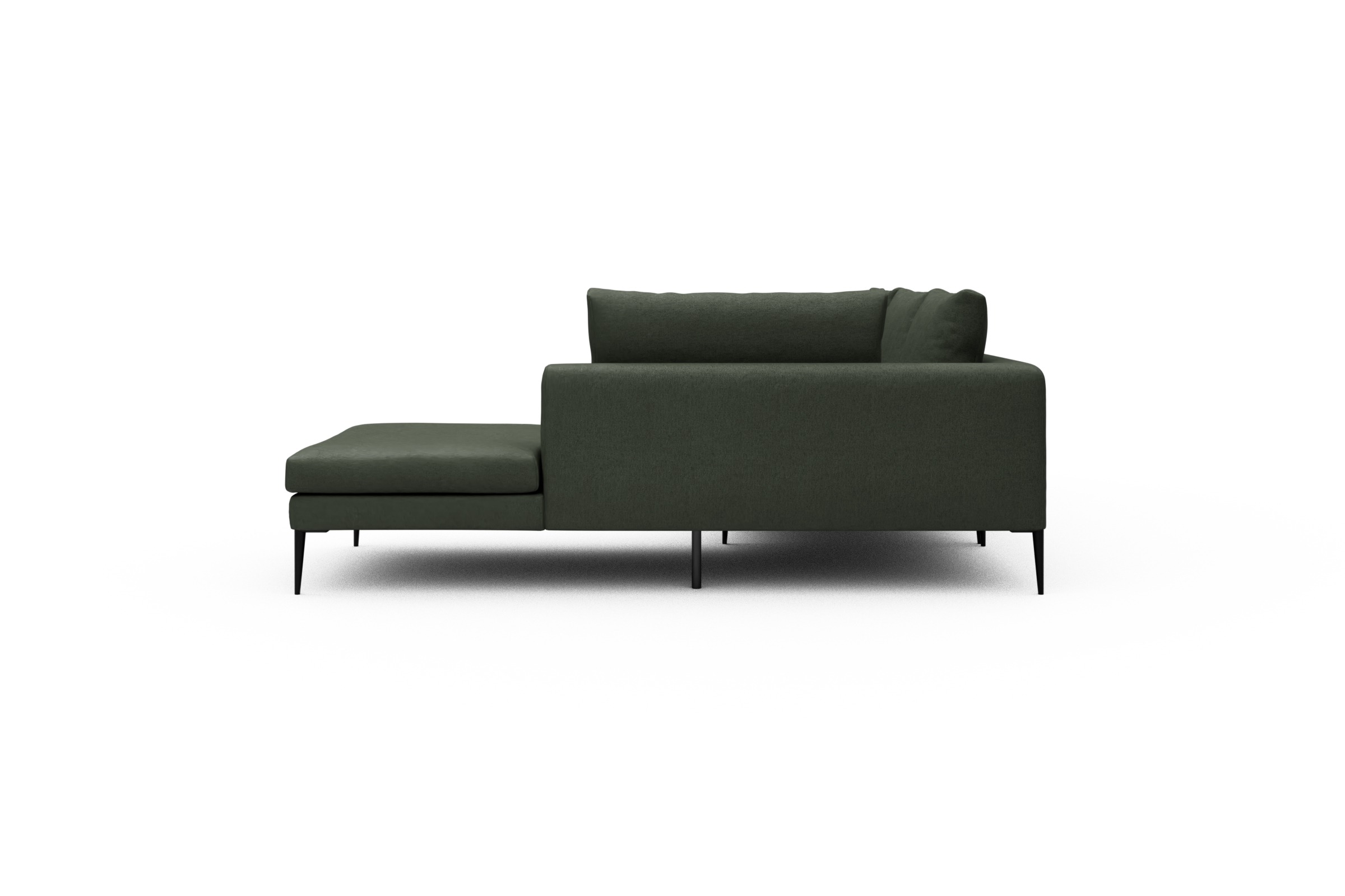 Ecksofa Paul Relax-Ecke links mit 3-Sitzer Denari-Forest-Green
