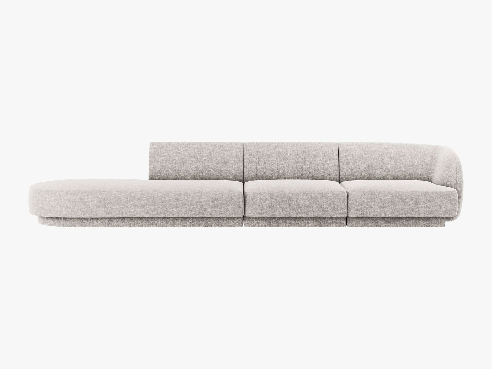 Micadoni Sofa Miley 4-Sitzer Links Chenille Haga Hellgrau