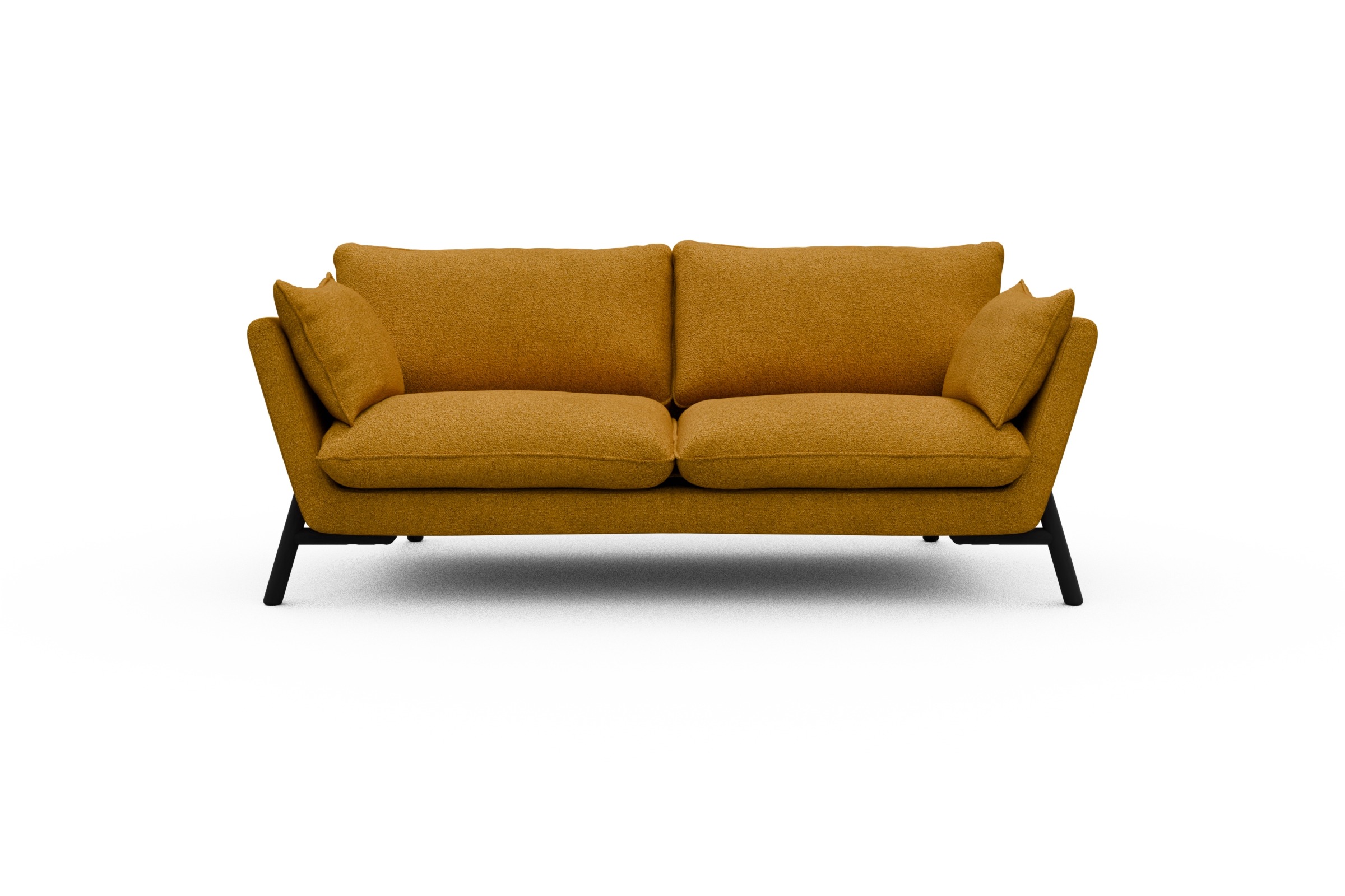 Skandi Home Sofa Emil 2-Sitzer Beinfarbe Eiche Schwarz Boucle-Ochre moebelfaktor