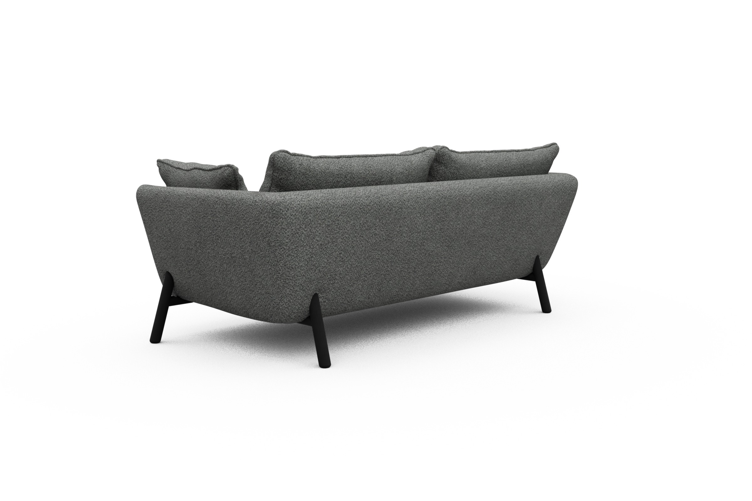 Sofa Emil PREMIUM 2-Sitzer Beinfarbe Eiche Schwarz Vanora-Warm-Grey