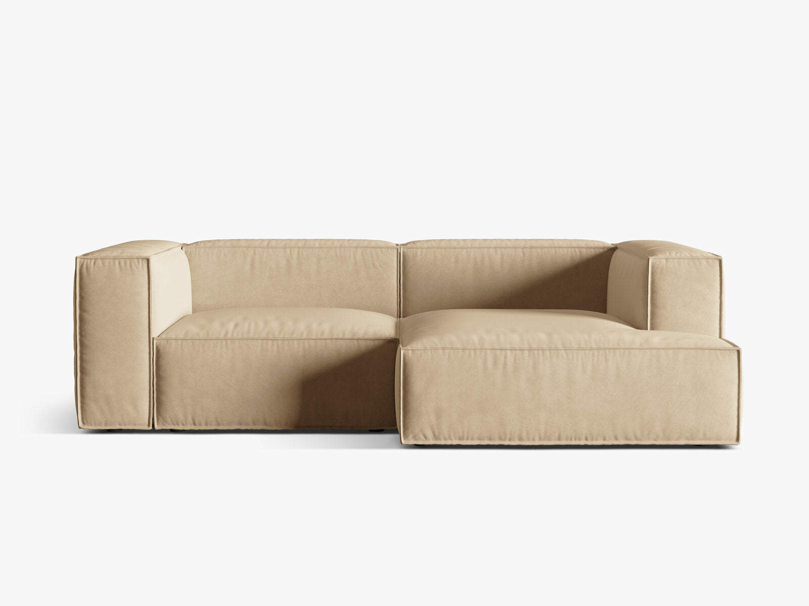 Micadoni Ecksofa Nuria 3-Sitzer Rechts Samt Nude