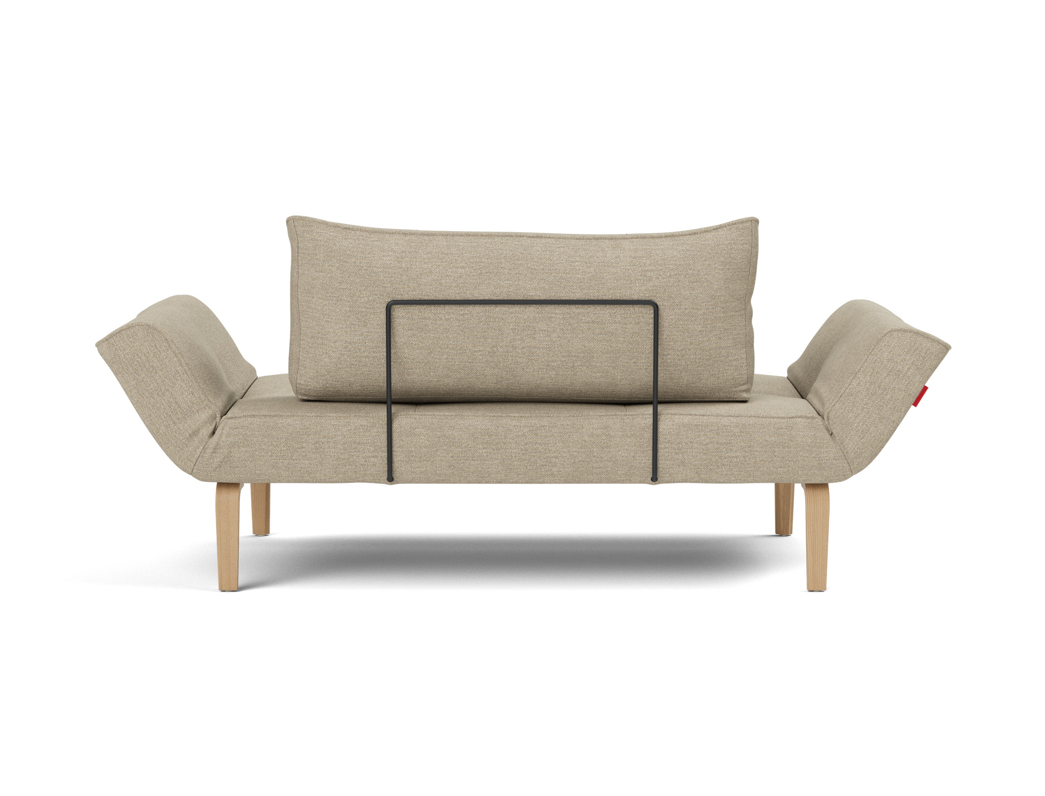 Tagesbett Zeal Strukturierter Stoff Taura 356-Sand Beine Bow Eiche