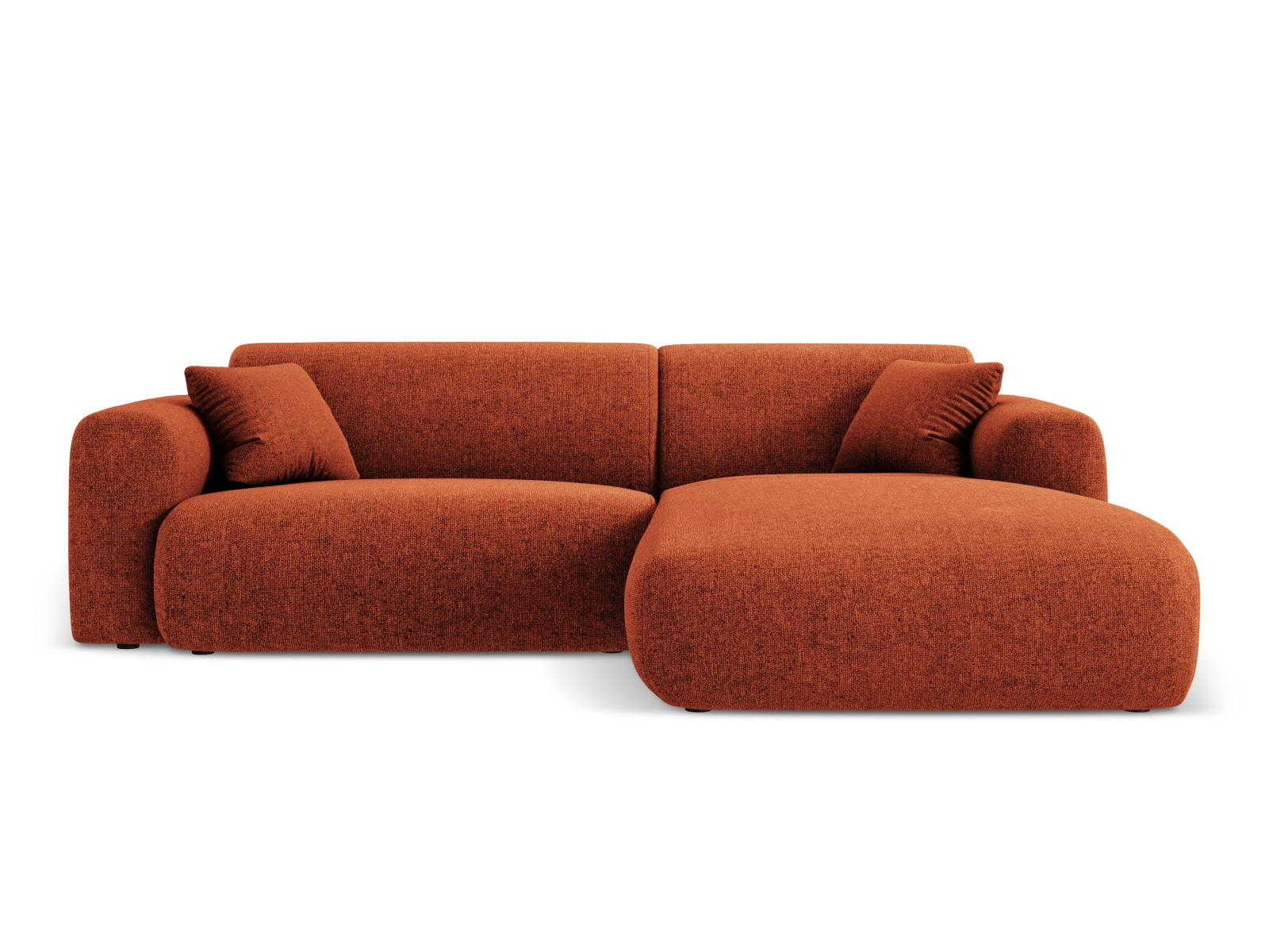 Cosmopolitan Design Ecksofa Nolio 4-Sitzer kleine Version Chenille Haga Terrakotta Rechts