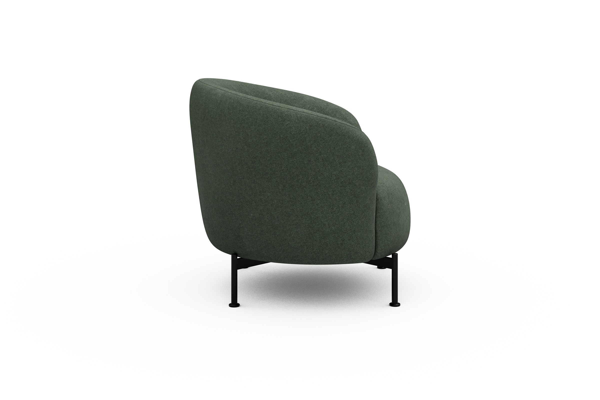 Sessel Ronda X-Metallgestell Schwarz Casone-Forest-Green