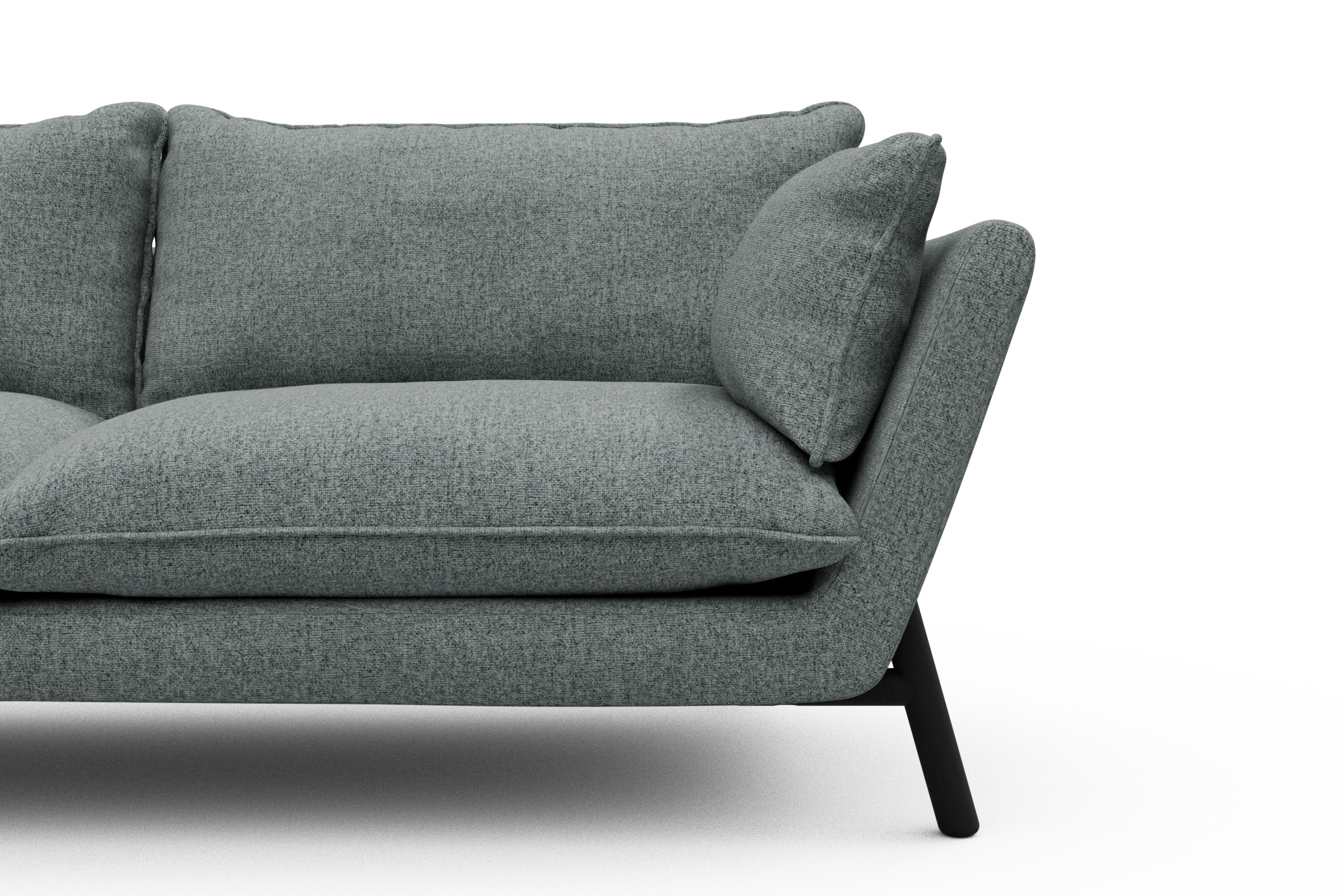 Sofa Emil PREMIUM 3-Sitzer Beinfarbe Eiche Schwarz Casone-Light-Mixed-Green