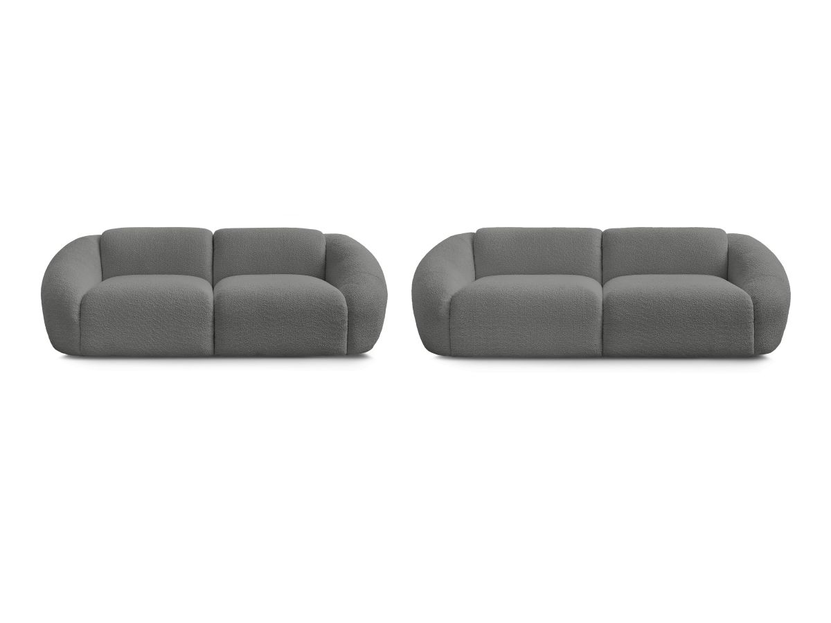 Bobochic Tina Sofa 5-Sitzer Bouclé-Stoff Dunkelgrau