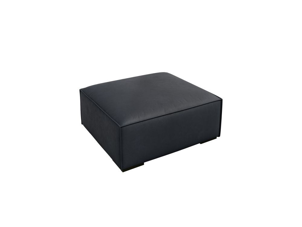 Cosmopolitan Design Pouf Turin Leder Granada Blau