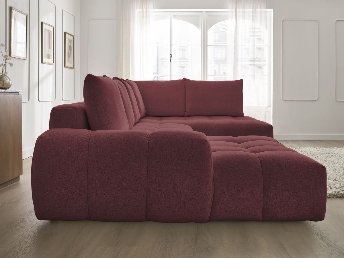 Bobochic Everest Wohnlandschaft, 6 Kissen Melange-Stoff Rot Ecke links