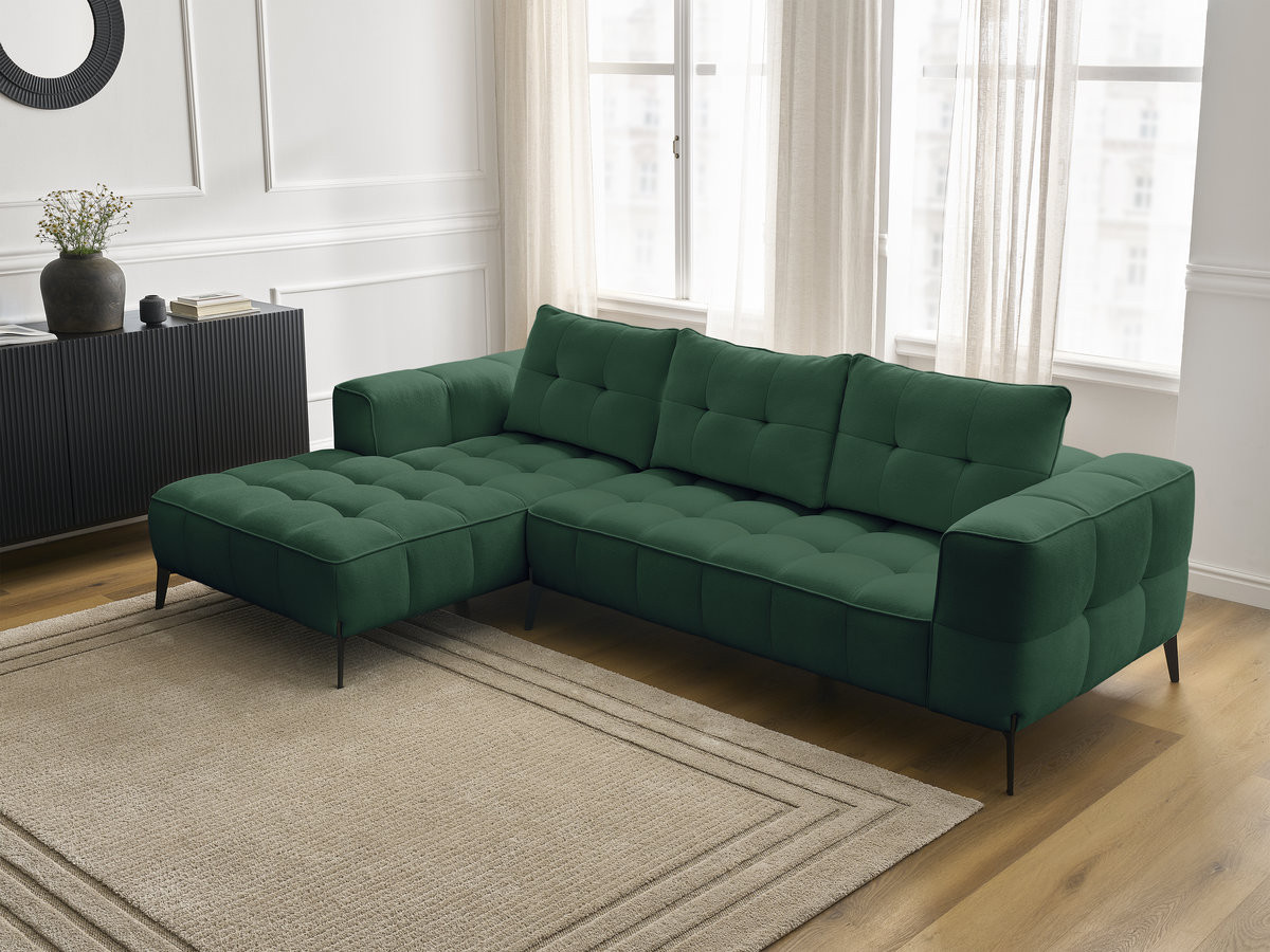 Bobochic Anis Ecksofa Strukturstoff Grün Ecke links