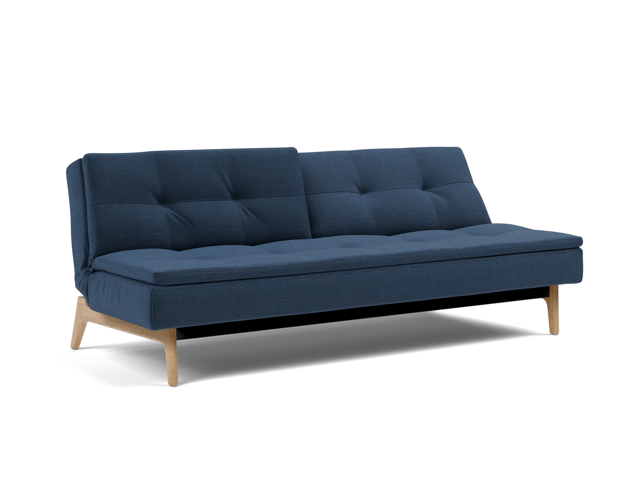 Schlafsofa Dublexo Chenille Esina 414-Indigo-Blue Beine Eiche