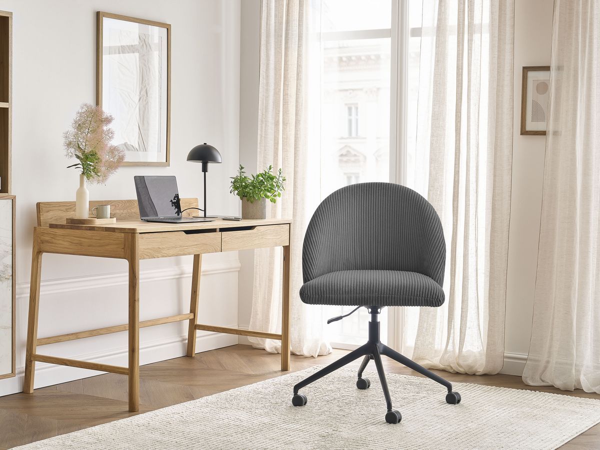 Bobochic Lalie Bürostuhl Cordsamt Dunkelgrau