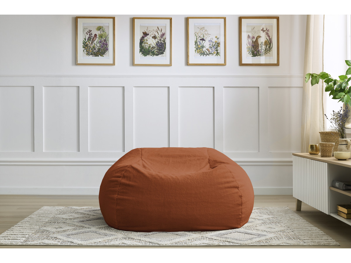 Bobochic Meribel Pouf Kunstfell Orange