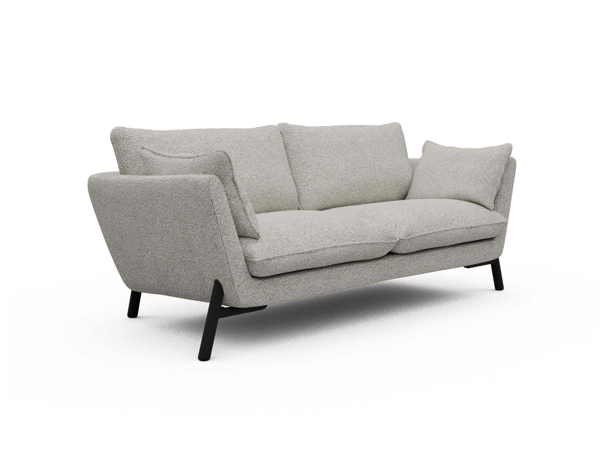 Skandi Home Sofa Emil 2-Sitzer Beinfarbe Eiche Schwarz Vanora-Warm-Sand moebelfaktor