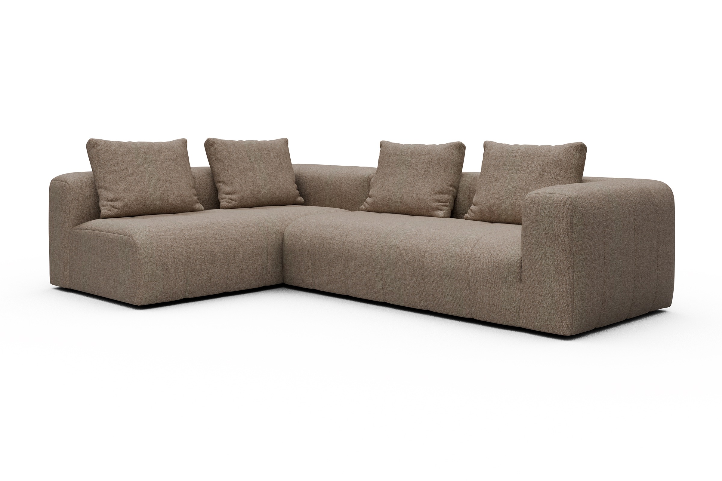 Ecksofa Hugo 2x 2,5-Sitzer Armlehne rechts Sama-Antelope