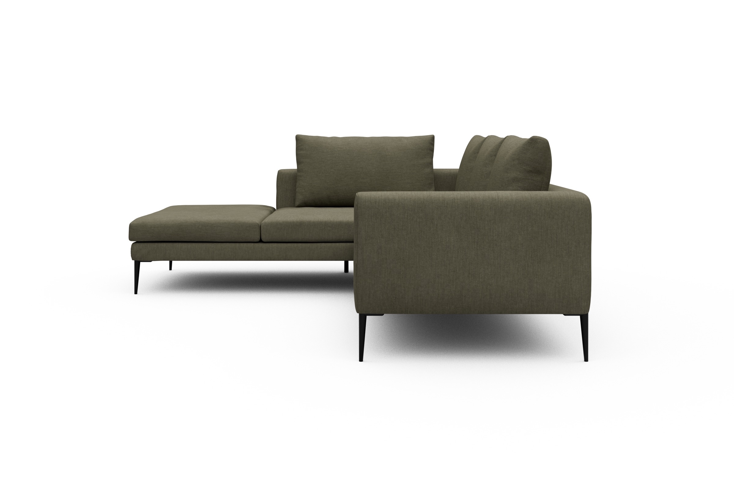 Ecksofa Paul Relax-Ecke links mit 2-Sitzer Vivus-Dusty-Olive