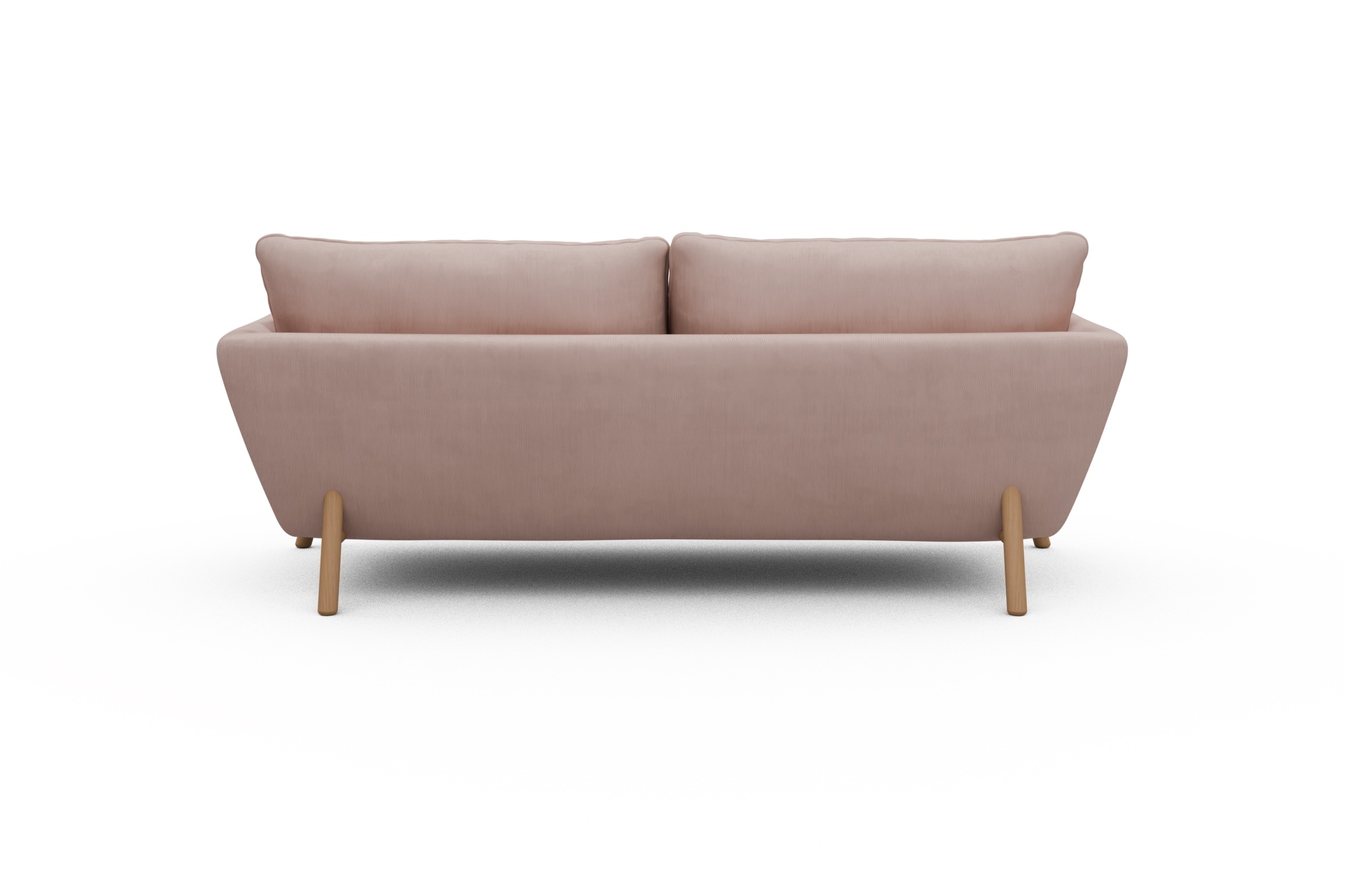 Sofa Emil 3-Sitzer Beinfarbe Eiche Natur Cordufine-Blush