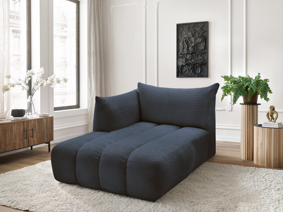 Bobochic Azra Méridienne-Modul Bouclé-Stoff Dunkelblau Ecke links