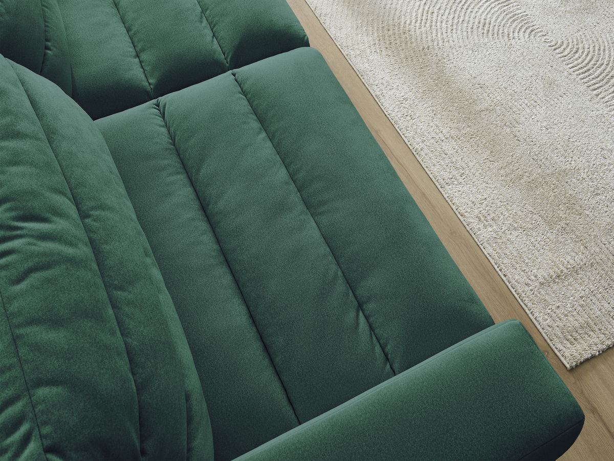 Bobochic Sierra Sofa 3-Sitzer Samt Dunkelgrün