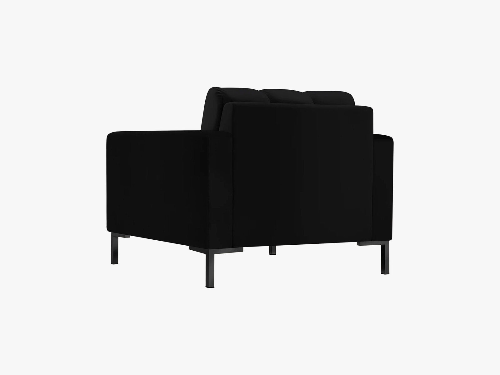 Micadoni Sessel Mamaia 1-Sitzer Samt Bluvel Schwarz schwarze Beine