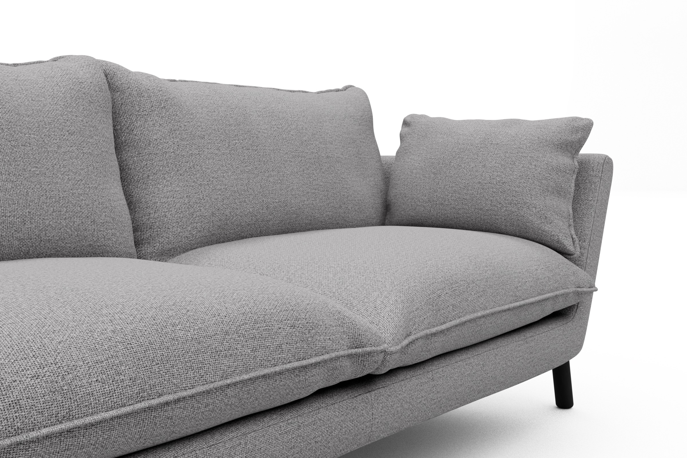 Sofa Emil PREMIUM 2-Sitzer Beinfarbe Eiche Schwarz Sama-Grey