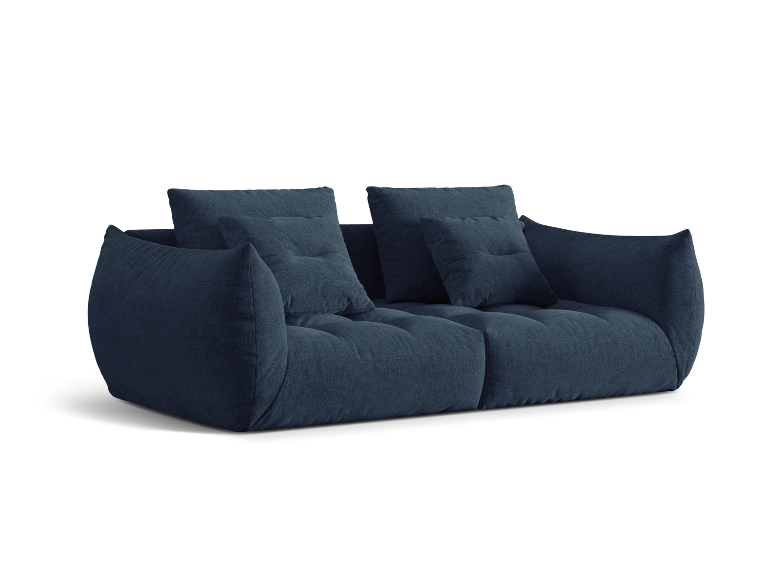 Micadoni Sofa Bloom 3-Sitzer Strukturierter Stoff Dunkelblau