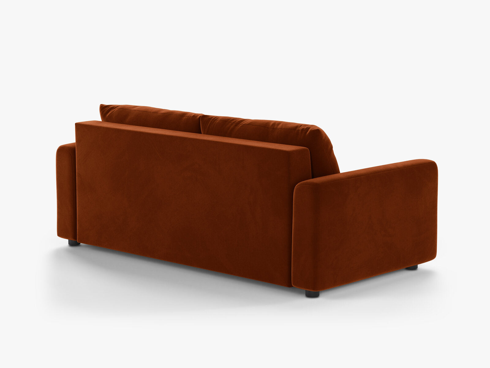 Micadoni Sofa mit Schlaffunktion David 3-Sitzer Samt Salvador Terrakotta