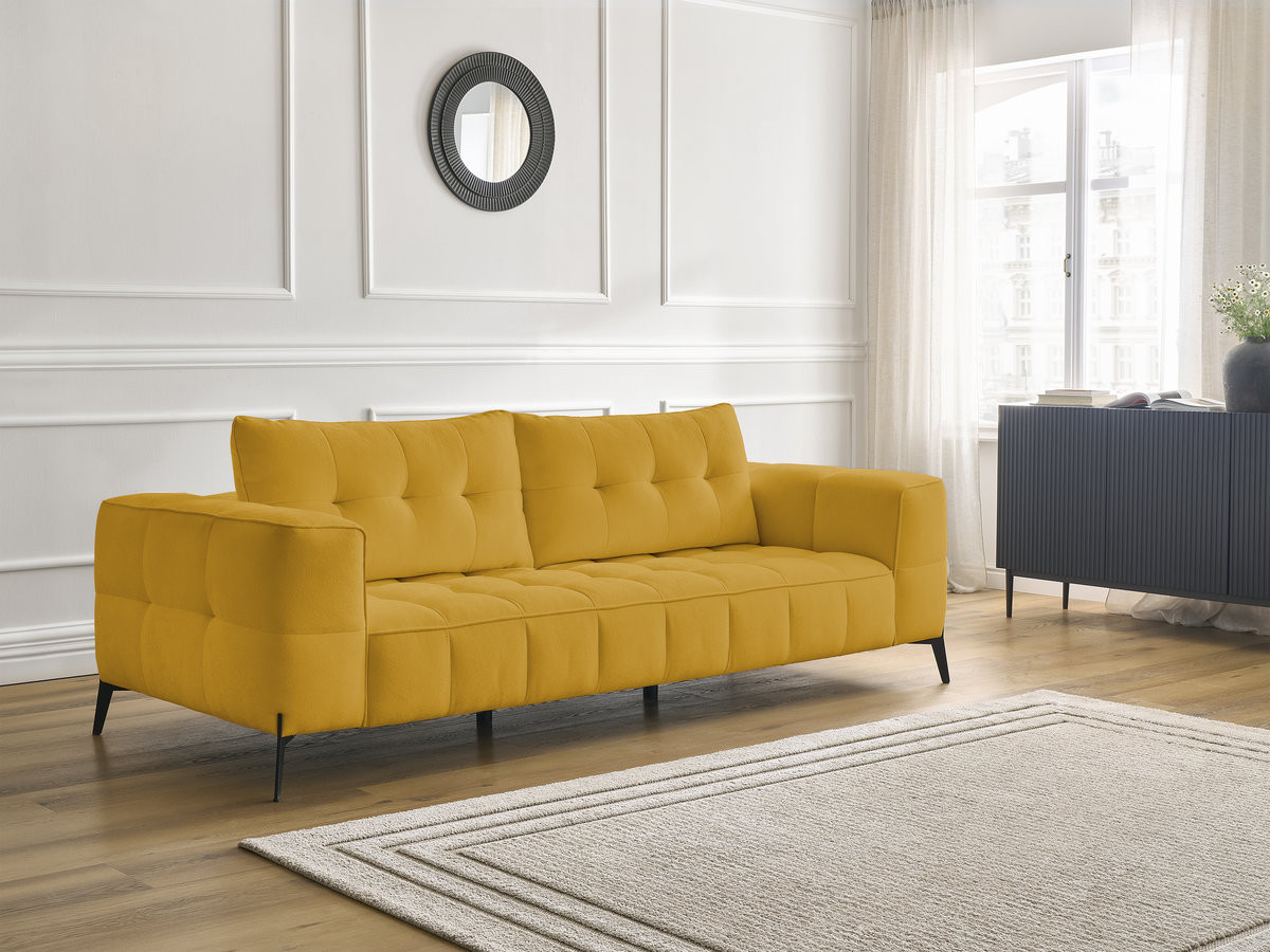 Bobochic Anis Sofa 3-Sitzer Strukturstoff Gelb
