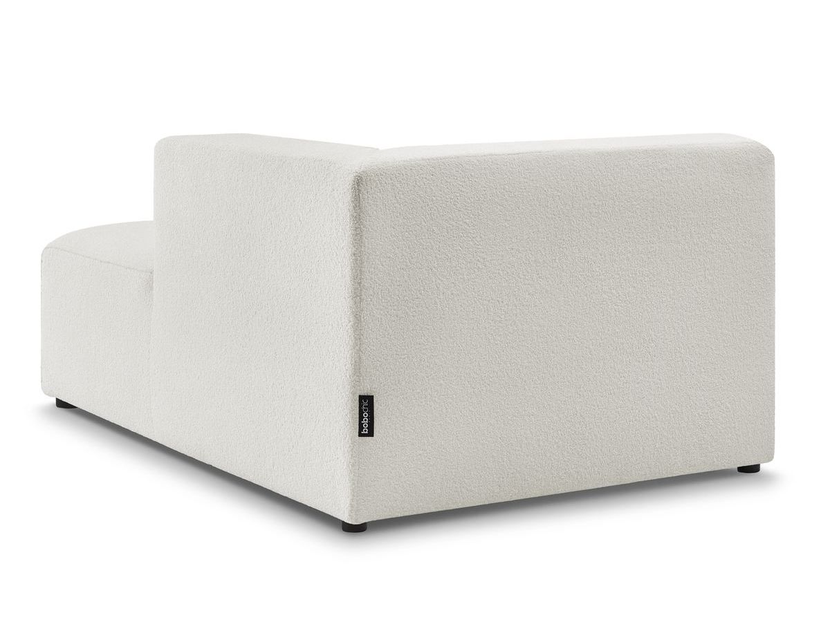 Bobochic Megeve Méridienne-Modul Bouclé-Stoff Weiß Ecke rechts