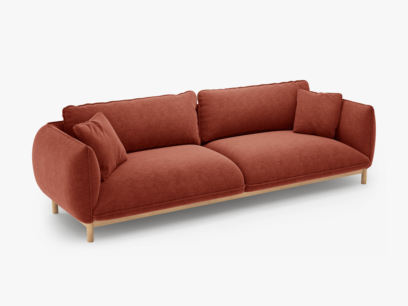 Micadoni Ada Sofa 4-Sitzer Strukturierter Stoff Wind Kastanienbraun