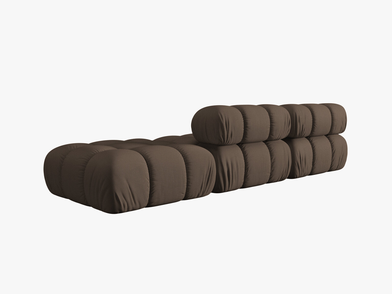 Micadoni Modulares Sofa Bellis 4-Sitzer Rechts 3D-Stoff Sonic Braun