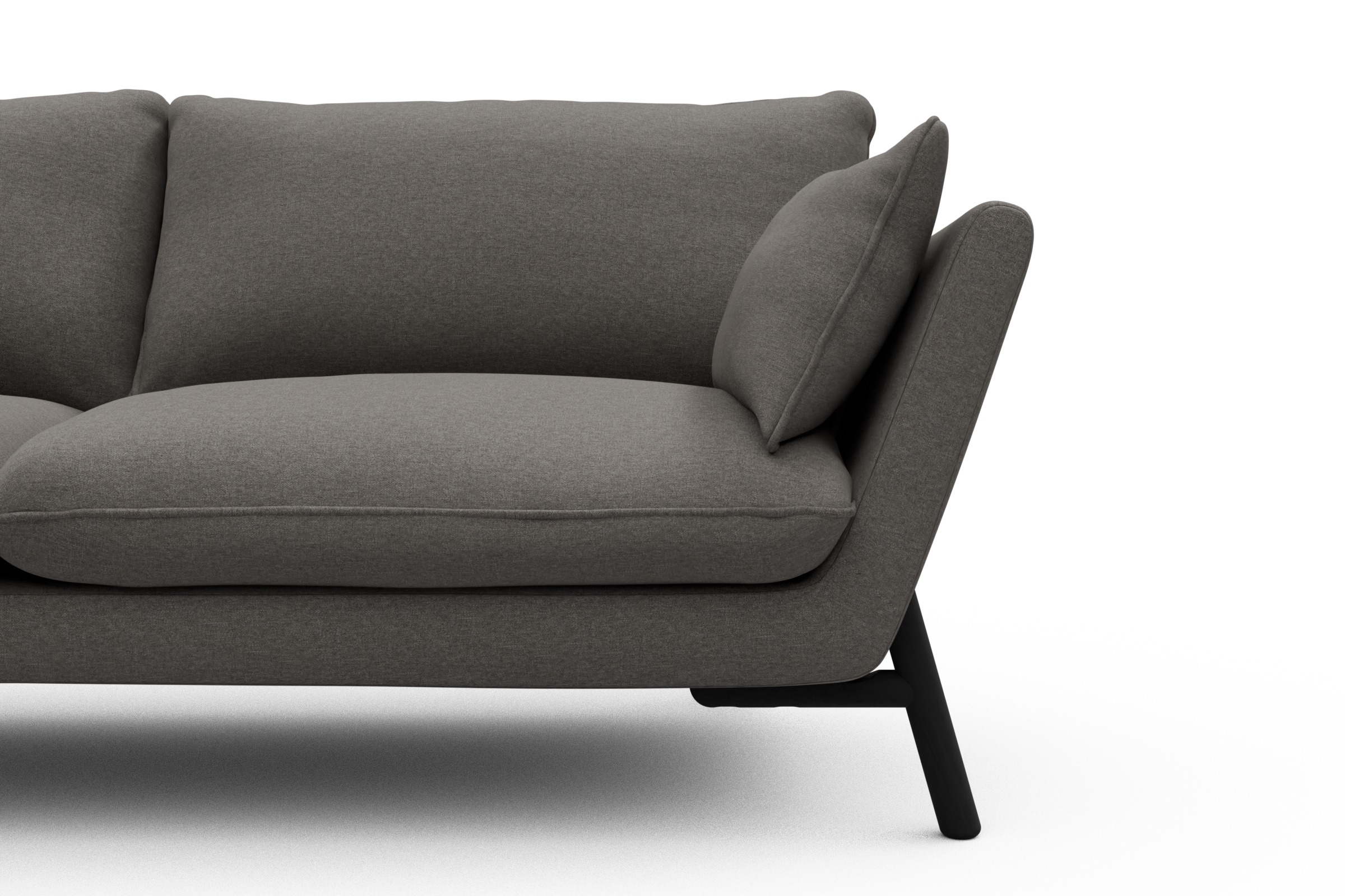 Sofa Emil 3-Sitzer Beinfarbe Eiche Schwarz Satya-Taupe